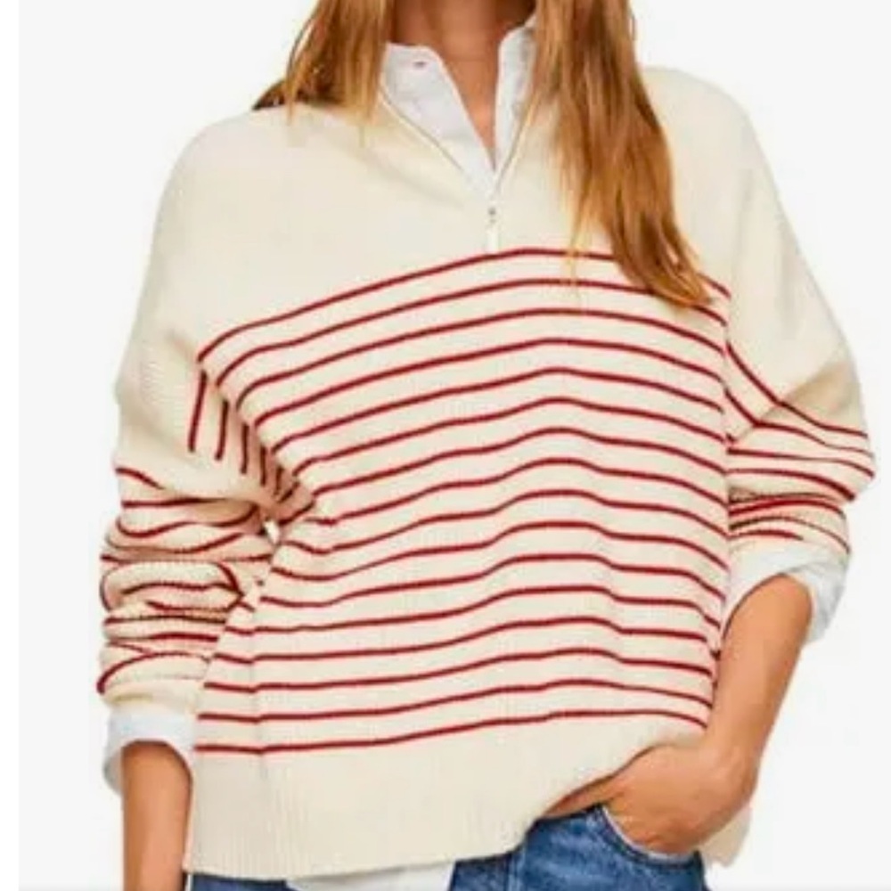 Mango half zip sweaters 
Red stripe